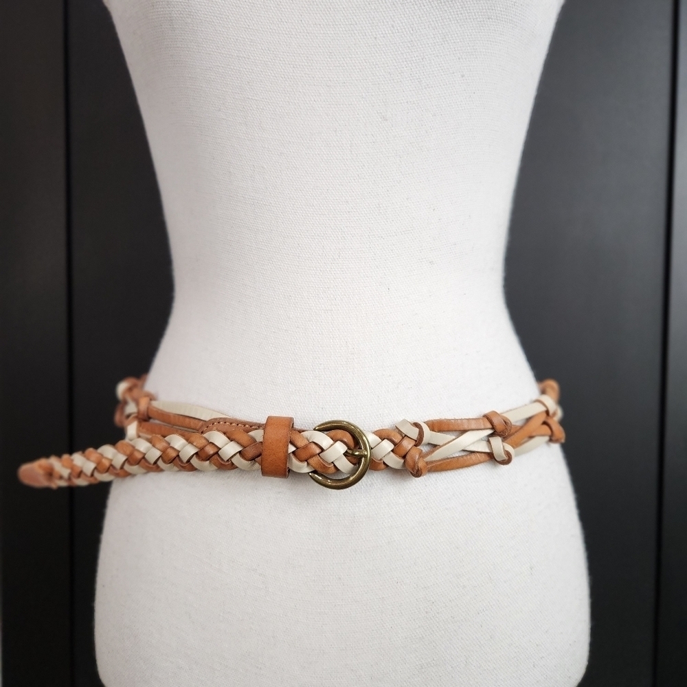 Fossil Braided Leather Belt Size Medium